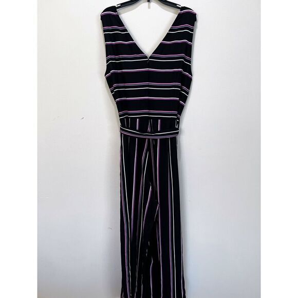 Wide Crop Leg Pantsuit, Romper, Striped Worthington 12 - Picture 1 of 7